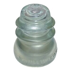 Whitall Tatum Co No1 Glass Insulator Light Aqua Green Made in USA Vintage CD 154